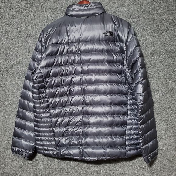 The North Face 550 Goose Down Jacket Puffer Quilted Full Zip Mens Large Grey - Picture 6 of 15